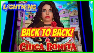 🌶️BACK TO BACK Bonus on Lightning Dollar Link Chica Bonita Slot at Venetian [upl. by Aim]