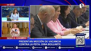 Dina Boluarte presentan moción de vacancia presidencial por permanente incapacidad moral [upl. by Ahsaelat]