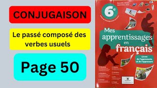 Conjugaison Page 50 Mes apprentissages en français 6 AEP [upl. by Emerick]