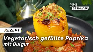 Rezept für vegetarisch gefüllte Paprika mit Bulgur  AOK [upl. by Aizatsana]