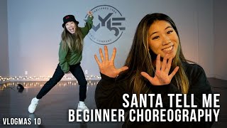 Santa Tell Me  Ariana Grande  BEGINNER CHOREOGRAPHY [upl. by Sanoy]