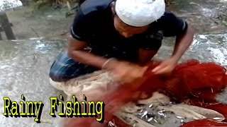 Best Rainy Fishing । Really Amazing Push Net Fishing in Rainy Day [upl. by Stew]