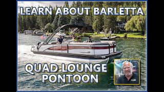 Learn About 2023 Barletta Cabrio 22 QC Quad Lounge Pontoon Boat Co Pilot Chair [upl. by Cynar]