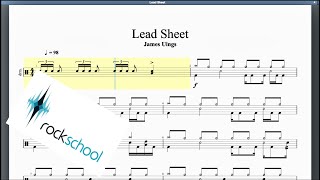 Lead Sheet Rockschool Grade 8 Drums [upl. by Atnad]