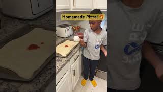 Making homemade pizza first cooking video cooking [upl. by Adnowat]