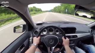 MercedesBenz C250 T CDI 2012 on German Autobahn  POV Top Speed Drive [upl. by Nabatse]