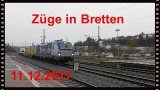 Züge in Bretten 11122017 [upl. by Ahseit444]