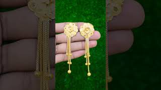 LATEST EARRINGS DESIGNS NEW MODEL  Gold Earring Design [upl. by Elleiram]