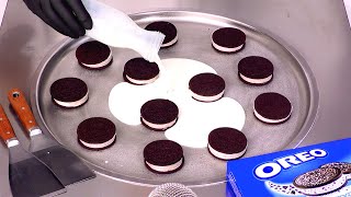 Turning Oreo Ice Cream Sandwiches Into Crazy Satisfying Ice Cream Rolls ASMR [upl. by Doley312]