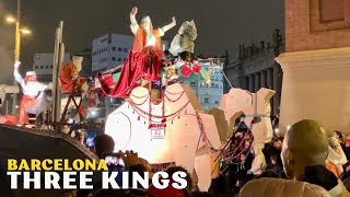 Cabalgata de Reyes Magos 2024 Barcelona  Three Kings Parade in Spain Raining [upl. by Ardine756]