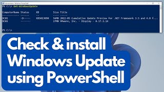 Check amp Install Windows Updates using Powershell [upl. by Swamy]