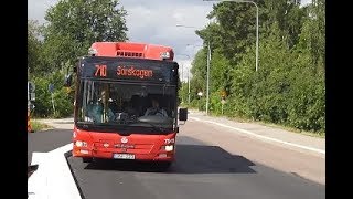 Sweden Stockholm Huddinge ride with bus No 710 from Källvägen to Stuvsta train station [upl. by Nivert205]