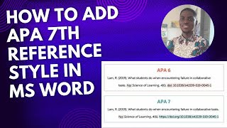 How to Add APA 7th reference style to MS Word [upl. by Aimet596]