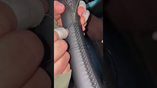 Hand stitch steering wheel cover automobile car diy sewing tutorial relaxing maxspeed [upl. by Nolyaw47]