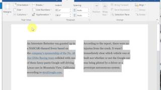 How to Split Text into 2 columns in Word [upl. by Mellman135]