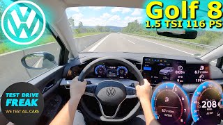 2024 VW Golf 8 Variant 15 TSI Facelift Manual 116 PS TOP SPEED AUTOBAHN DRIVE POV [upl. by Newmann]