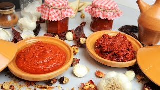 Recette Harissa Tunisienne sauce piquante Recipe Tunisian Harissa chili sauce [upl. by Adnalro649]