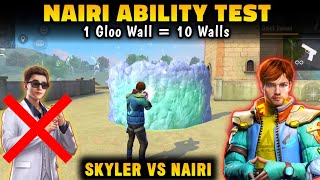 NEW CHARACTER NAIRI ABILITY TEST FREE FIRE  SKYLER VS NAIRI  NAIRI SKILL TEST [upl. by Aneleairam624]