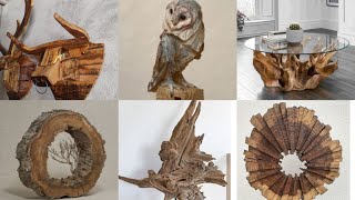 Wood Stump Ideas  Wood Stump garden ideas  Natural Decor Ideas [upl. by Ahtabat]