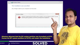 Windows detected that EFI system partition was formatted as NTFS Format system partition as FAT32 [upl. by Malamud269]