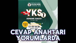 ÖZDEBİR TÜRKİYE GENELİ DENEME 7 Y7224 CEVAP ANAHTARI [upl. by Oettam]