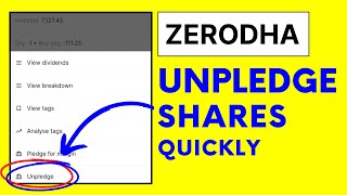 How to Unpledge Pledged Shares in Zerodha Kite  How to Unpledge Shares in Zerodha [upl. by Nyleve598]