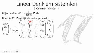 Cramer Yöntemi Lineer Cebir 67 [upl. by Aikem]