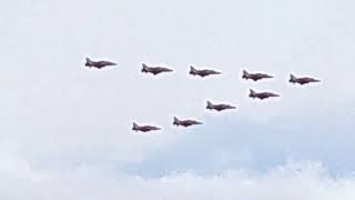 RAF RED ARROWS FLYPAST TROOPING THE COLOUR HAINAULT LONDON 1562024 [upl. by Saito]