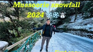 Mussoorie first snowfall 2024 ❄️ ❄️ [upl. by Yeuh]