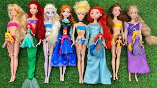 Looking For Disney Princess Mix Rainbow Dress 9 MYSTERY SURPRISES Dolls Satisfying Video ASMR [upl. by Anilatsyrc]