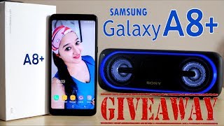 Samsung A8 Unboxing amp Overview In HindiGIVEAWAY [upl. by Desdamonna513]