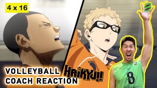 Volleyball Coach Reacts to HAIKYUU S4 E16  Tanakas breakthrough moment vs Inarizaki [upl. by Hsak]