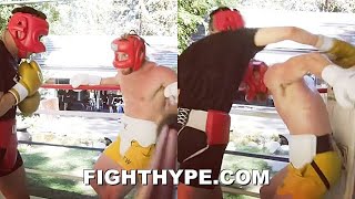 LOGAN PAUL SHOWS MAYWEATHER quotCANT TOUCH THISquot SPARRING SKILLS IMITATES FURY amp ALI quotROPE A DOPEquot [upl. by Aniral]