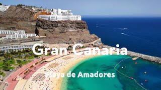 Playa de Amadores Gran Canaria Puerto Rico Spain drone footage dronem DJI Mini 4 pro 4k [upl. by Yousuf]