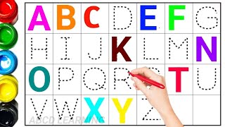 Alphabet ABC song ABCD A to Z kids rhymes collection for writing along dotted line for toddler [upl. by Slaughter]