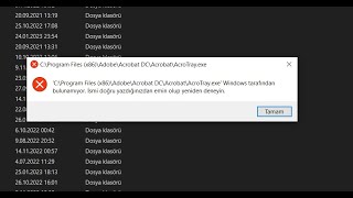 AcroTrayexe Bulunamadı hatası çözümü AcroTrayexe not found error solution error adobe [upl. by Amerak221]