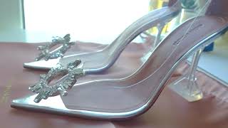 Amina Muaddi Begum crystalembellished PVC pumps AMINAMUADDI Unboxing ModaOperandi KuwaitCity [upl. by Dahraf]