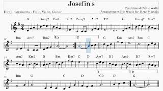 Josephines Waltz  Celtic  Play Along for C Instruments [upl. by Mayhew]