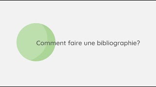 Comment faire une bibliographie [upl. by Breger]