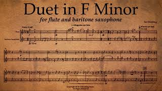 Flute and Baritone Saxophone Duet in F Minor Score Video [upl. by Orimisac]