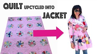 DIY Blanket Jacket Coat Upcycled From A Quilt  Sew Anastasia [upl. by Viv]