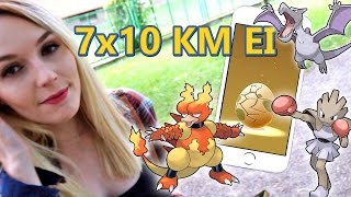 Pokemon Go Ei ausbrüten 25 7x10km Nockchan Magmar Aerodactyl Elektek amp mehr [upl. by Yerag]