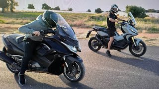 Kymco AK550 Stg1 VS Honda X ADV 750 W akrapovic [upl. by Trevlac]