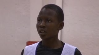 Manute Bols son Bol Bol is a 65 seventh grader with RANGE like his dad  MiddleSchoolHoopscom [upl. by Aila17]