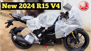 New Yamaha R15 V4 Unboxing 2024 Model 🔥  Top Speed Mileage Price  2024 Best Bike [upl. by Aremmat500]