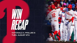 Nationals vs Phillies Game 1 Highlights 8823  MLB Highlights [upl. by Aeslehc]