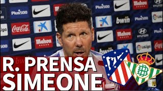 Atlético de Madrid vs Betis  Rueda de prensa de Simeone  Diario As [upl. by Fotzsyzrk]