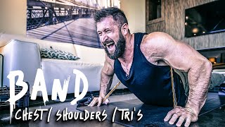 Band ChestShoulderTri Workout Push Day  NO WEIGHTS NO PROBLEM [upl. by Gnilrets341]