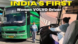 INDIAs FIRST LADY VOLVO Driver  SEEMA THAKUR Ji  HRTC VOLVO journey  Shimla to Chandigarh hrtc [upl. by Flss148]