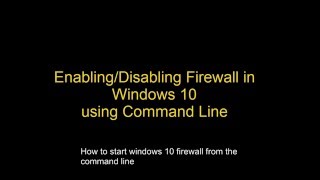 How to enabledisable firewall in Windows 10 using command prompt [upl. by Artemas]